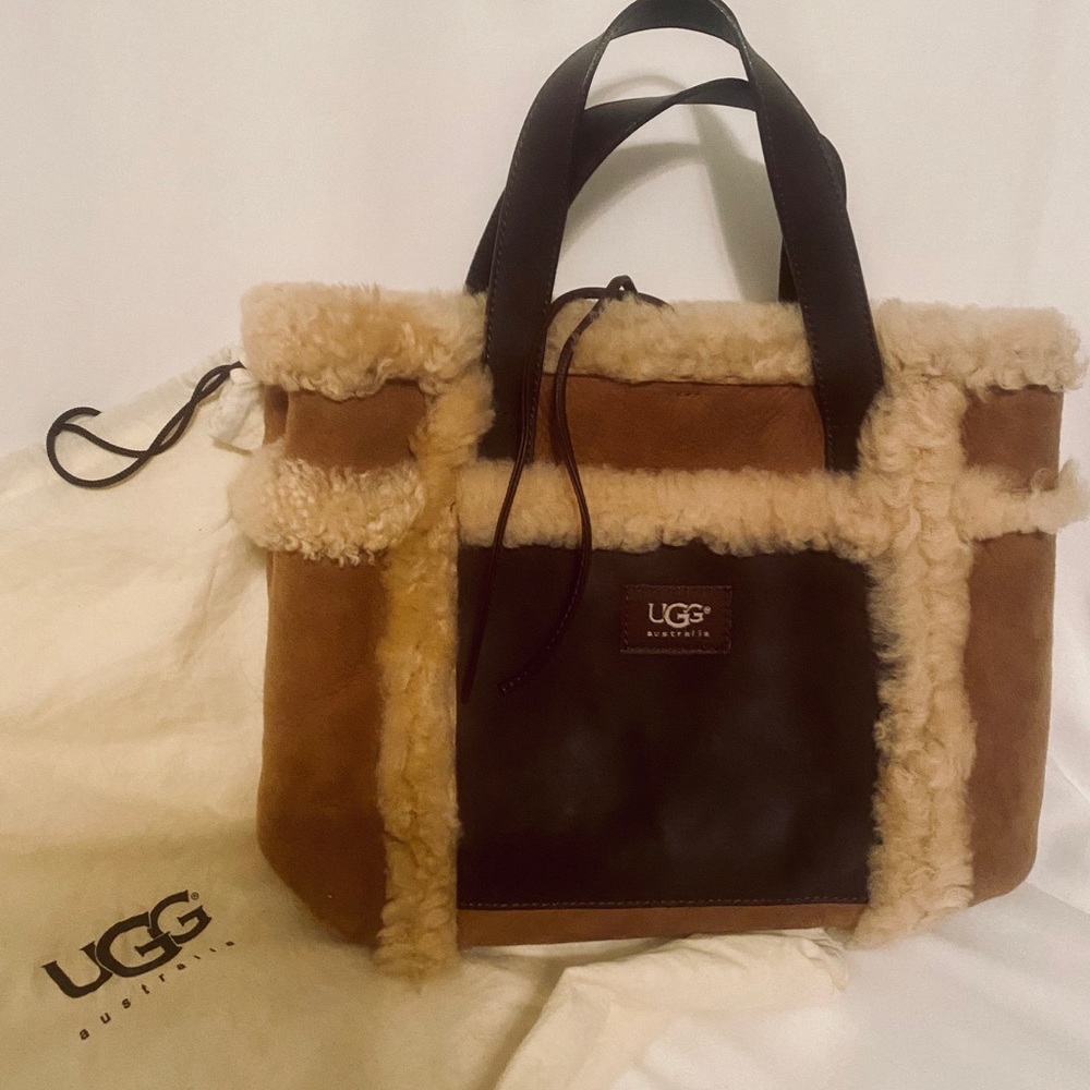 UGG medium suede/fur handbag